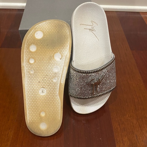 Giuseppe Zanotti Silver New Laburela Pool Slides - Picture 7 of 9